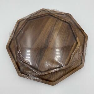 Renawe Acacia Wooden Octagon Serving Tray Decor Plates Charcuterie Board NIB